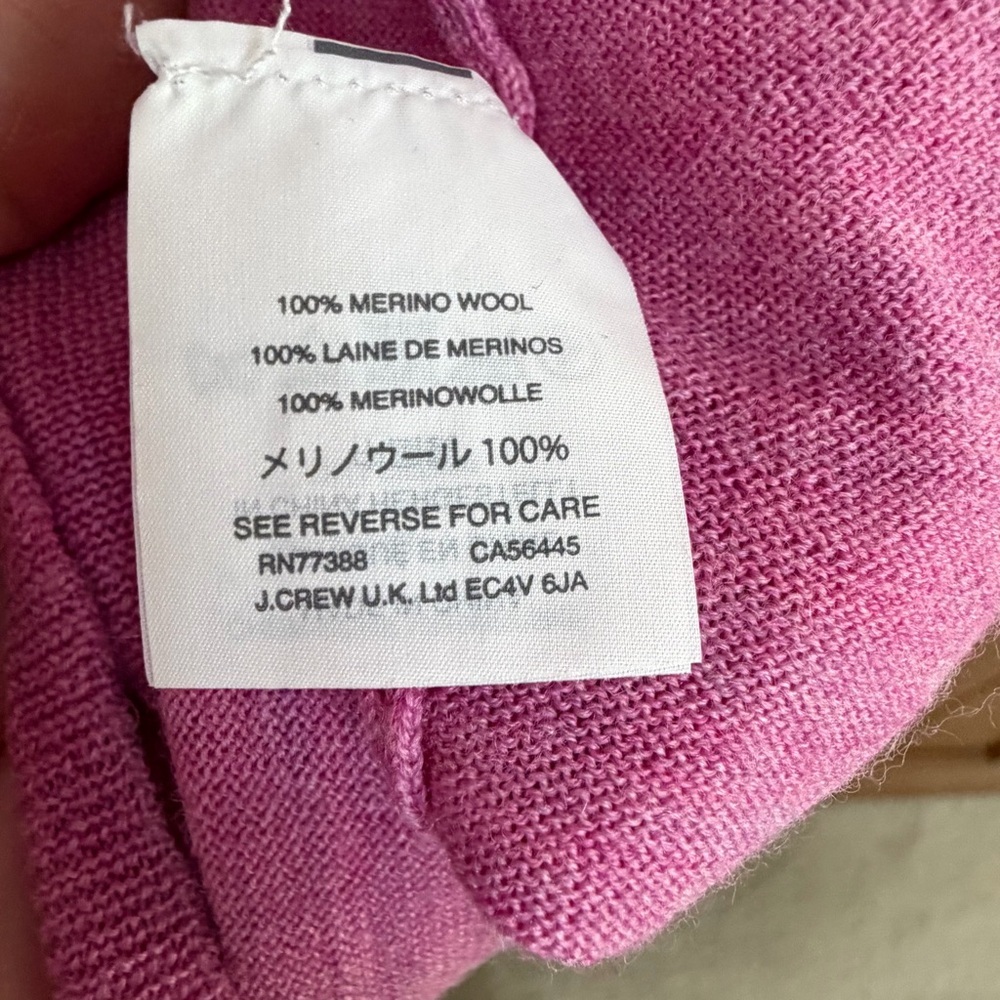 J. Crew Merino Wool Vibrant Pink Knit Top - Picture 3 of 5